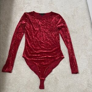 Red Velvet Long Sleeve Bodysuit
